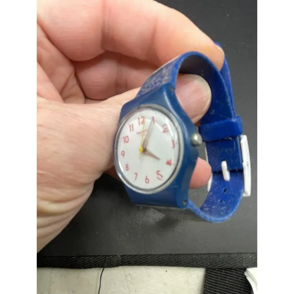 Vintage Swiss Matelot Blue Silicone Strap Women's Watch 26mm LN149 White Dial